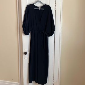 ASOS | tall kimono sleeve jumpsuit with wrap and culotte leg black size 8 us